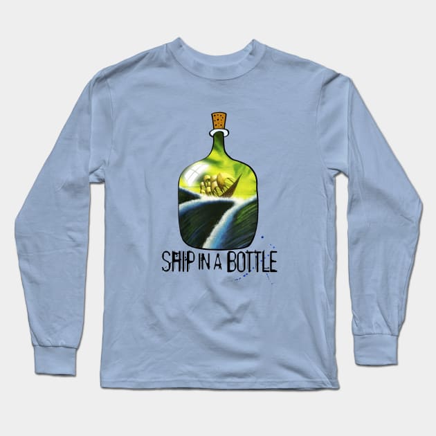 Ship in a Bottle Long Sleeve T-Shirt by Scratch